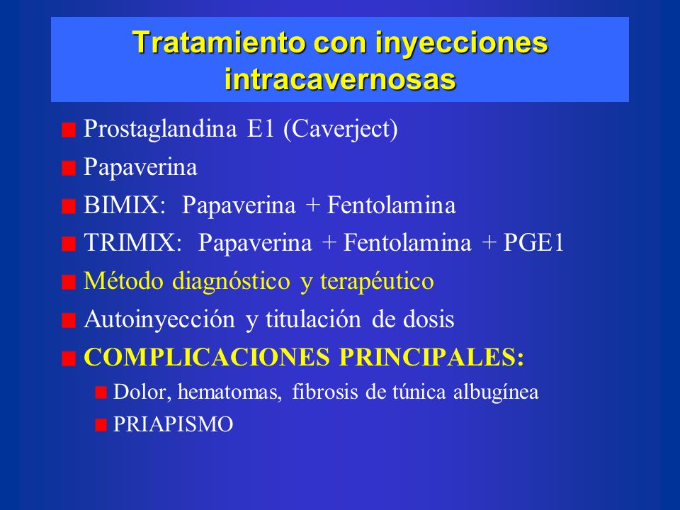 inyecciones de disfunción eréctil inyecciones trimix
